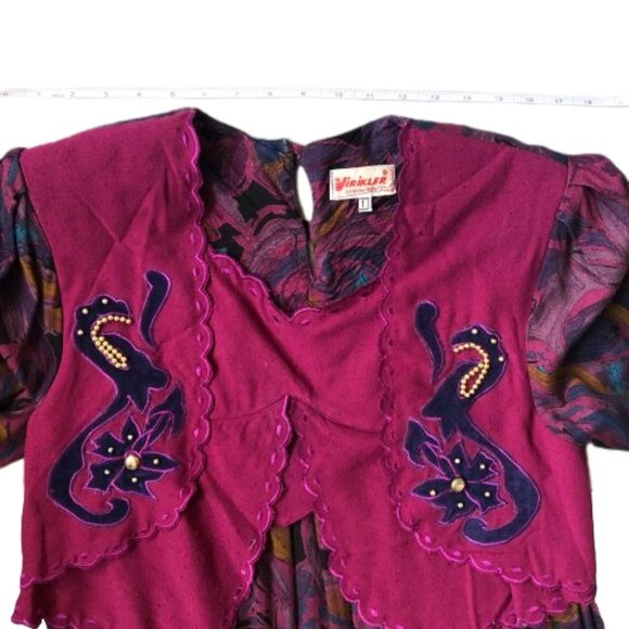 Vintage maxi long cottagecore meets grannycore dress with vest - Picture 15 of 16